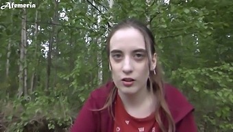 My Girlfriend Gives A Blowjob In The Woods And Swallows My Semen