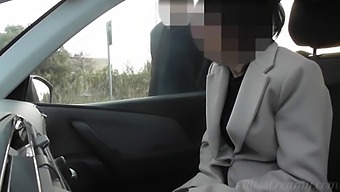 Public Parking Affair With Wife And Public Handjob To Voyeur - Misscreamy