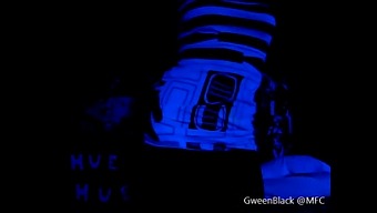 Dancing Provocatively With A Black Light Spotlight On His Rear End