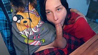 Stepsister Enjoys Giving Oral Pleasure To Penis During Game
