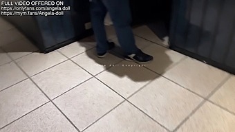 Amateur Actress Takes On A Stranger In X-Rated Movie Theater, Joined By A Voyeur Who Ejaculates On Her