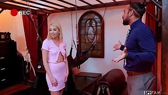 Blonde Stepdaughter'S Secret: Pleasuring Her Stepdad In The Sex Dungeon