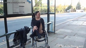 Public Exposure: Handicapped Pornstar'S Daring Flashing In Public